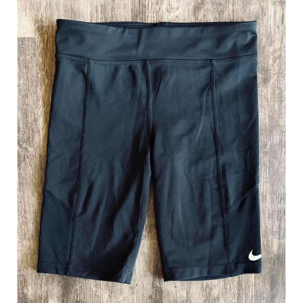Youth Girls Large Nike Dri-Fit Black Compression Biker Shorts